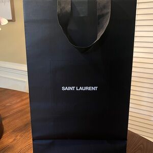 Saint Laurent Black Paper Gift Bag with White Logo